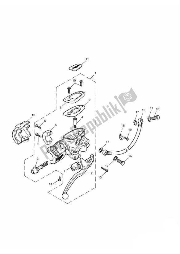 Todas as partes de Cilindro Mestre Do Freio Dianteiro do Triumph America Carburettor 790 2002 - 2007